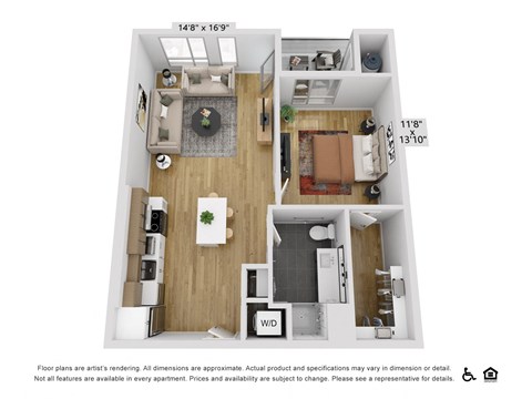 a 1 bedroom floor plan  villas at spring creek apartments
